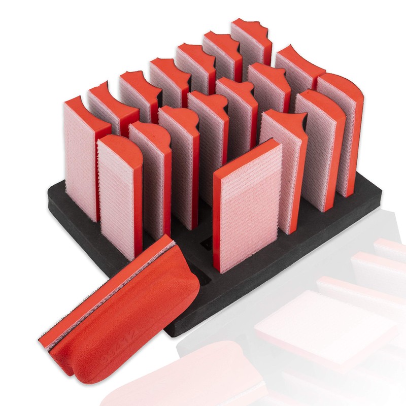 20pc Hand Sanding Block Set - Hook and Loop Interchangeable