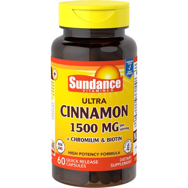 Sundance Cinnamon with Biotin and Chromium Supplement Tablets, 60 Count