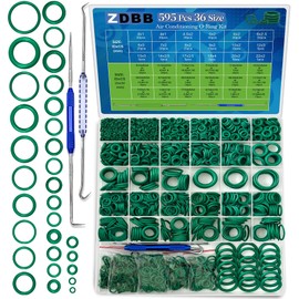 ZDBB 595 Pcs Automotive AC O Rings Kit, SAE and Metric Air Conditioning Orings Assortment Set for Car A/C Compressor and Professional Plumbing Faucet Seal Repair with 4 Pick & Hook (Green)