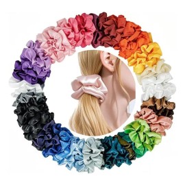 Set De 40 Scrunchies De Satén, Gomas Para El Pelo