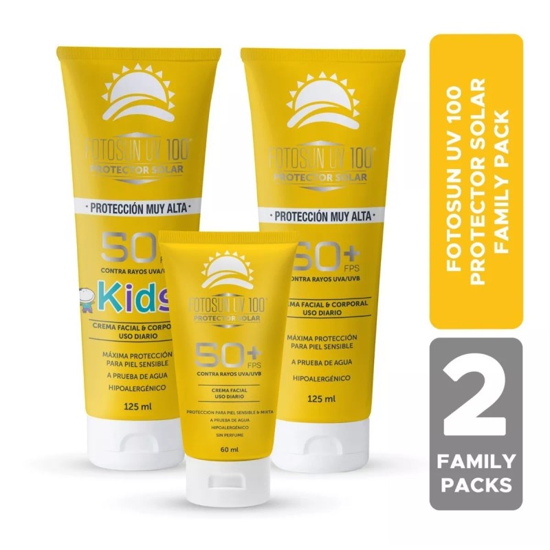 Fotosun Uv Protector Solar 50+ Paquete Familiar 06 Piezas