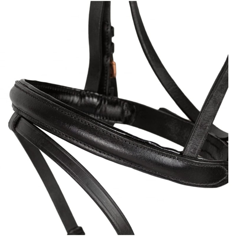 Marengos Comfort Rosemary Snaffle Bridle Black - Rose Gold Warmblood