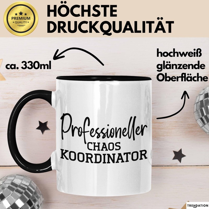 Trendation - Tasse für Chef Geschenk Professioneller Chaos Koordinator Chef