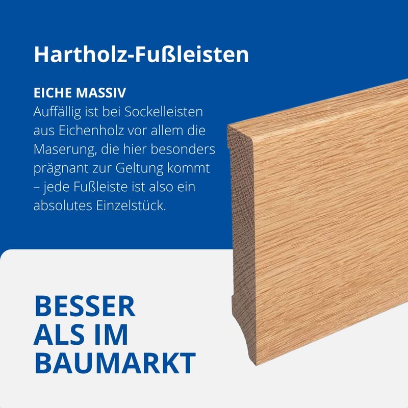REESE Skirting Boards Solid Wood Oak Weimar Profile Oiled 100