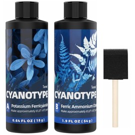 Complete Cyanotype Kit, Cyanotype Sensitizer Set for Sun Printing, Solar Sun Print Kit for Photographic Process Projects on Fabric and Paper, Ideal Blue Prints Sensitizer for Beginners & Artists
