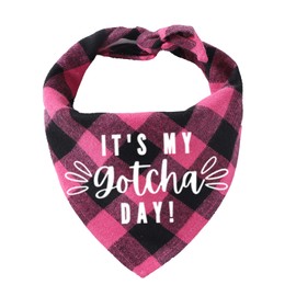 Dog Birthday Bandana Gotcha Day Pet Scarf,Dog Adoption Bandana for Boys and Girls Dogs,Cats,Scarf Bibs Accessories for Pet Birthday Gift (Pink)