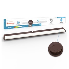 Leetdud LED Under Cabinet Lighting Motion Sensored Hardwired with Built-in Dimmer, 32 Inch 16W Dimmable 5 Color 2700/3000/3500/4000/5000K, Linkable Eyes Care for Kitchen, Counter, ETL Listed, Bronze