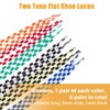 SUPERFINDINGS 6 Pairs 6 Colors Tartan Pattern Shoelace 1.6m Two