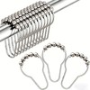 Shower Curtain Hooks Rings, Rustproof Stainless Steel Double Sliding Shower