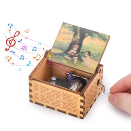 Wood Musical Box, The Promised Neverland Music Box Wooden Musical Instrument with Melody Isabella’s Lullaby Gift for Birthday Anniversary Holiday (Style R)