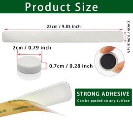 PYJLBX Magnetic Board Frameless Stainless Iron Strips, Magnetic Strips with Adhesive Backing Magnet Board Magnetic Bulletin Bar Board Memo Board with 10 Pcs White Magnet for School Office Home (4Pcs)