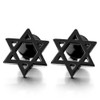 Satin Star of David Mens Womens Stud Earrings in Stainless