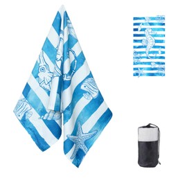 ROLJZTY Beach Towel 30 x 60 in - Terry Beach Towels Soft Microfiber Pool Swim Towels for Adult, Quick Dry Beach Towel, Beach Blanket Bath Shower Towel