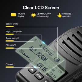Retevis H777D Walkie Talkies for Adults with LCD Screen, NOAA, Type-C Charging, Hand Free Rugged FRS Two Way Radios, Handheld Portable Rechargeable Radio for Hunting Camping Cycling(4 Pack)