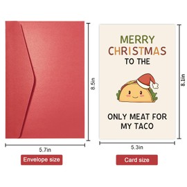Gevinna Funny Taco Christmas Card for Men, Christmas Gifts for Him Boyfriend, Xmas Card Gifts for Couples, Husband Christmas Card, Funny Christmas Decorations & Gifts for Men Fiance