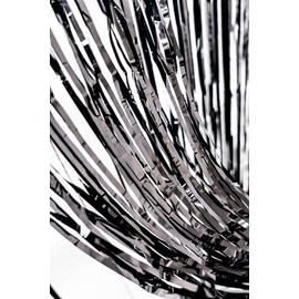 codiarts. Metallic Tinsel Curtains Foil for Birthday Wedding Party Photo Box DIY Photo Booth Decorations Door Window Background Photo Props 3 Pieces Each 1 m x 2 m (Black)