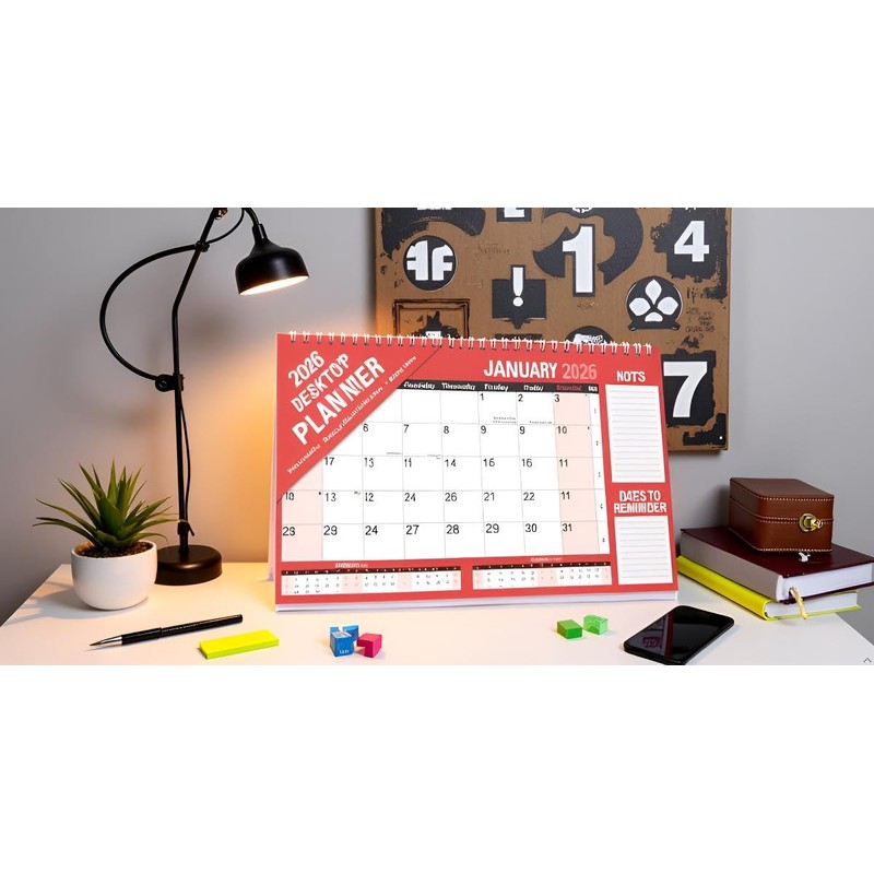 2026 LARGE STAND UP DESK TOP MONTH TO VIEW PLANNER