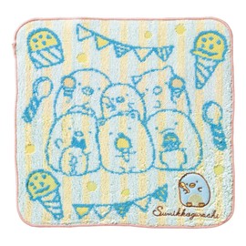 Marushin 6575005100 Hand Towel, Sumikko Gurashi, 10.2 x 10.2 inches (26 x 26 cm), Ice Cream Party