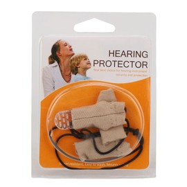 Hearing Aid Holder Clip Portable Anti Lost Cotton BTE Hearing Aid Protection Lanyard Beige