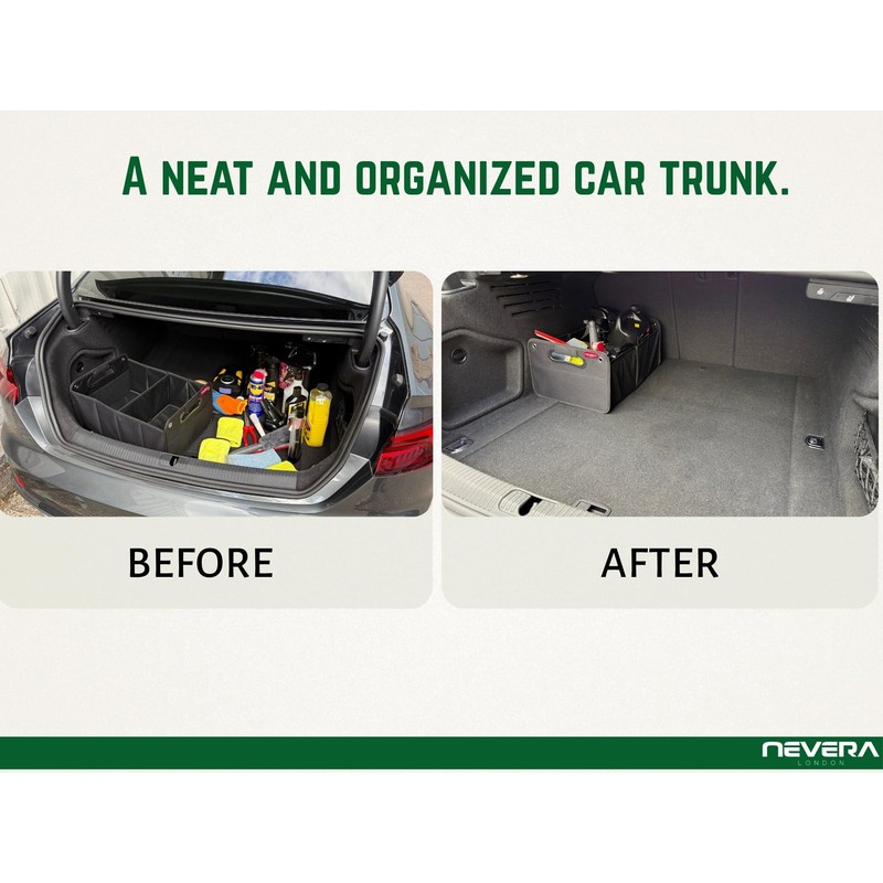 NEVERA® Car Boot Organizer, Storage Organizer, Collapsible Multi Compartment Organiser,