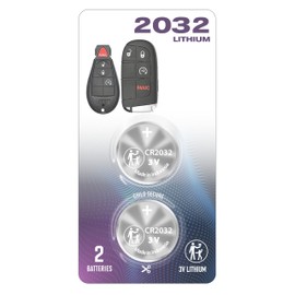 (2 Pack) CR2032 2032 OEM Replacement Fobik Prox (Compatible with Jeep Dodge Chrysler Key fob Prox fits 2008-2022 Case Shell 300 Challenger Dart Durango Grand Caravan Journey RAM Cherokee Routan Town