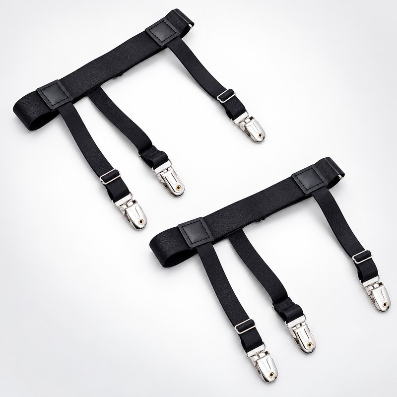 Adjustable Shirt Stays for Men – Elastic Shirt Tuckers with