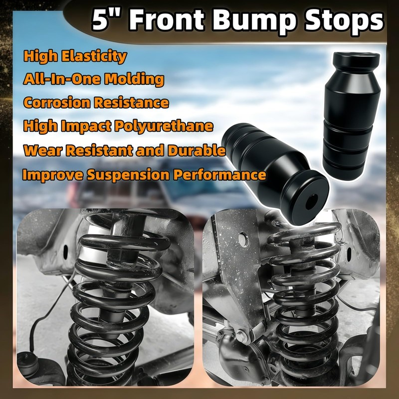 2 Pcs 5"XJ Front Bump Stops, XJ Polyurethane Extended Bump