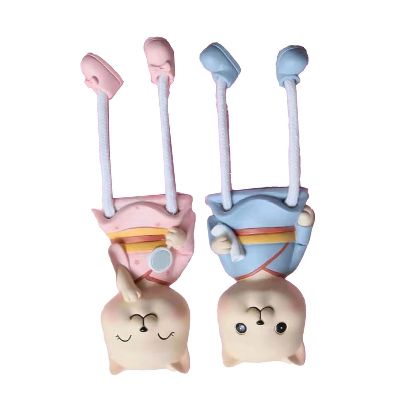 2pcs Car Dashboard Decorations Resin Fun Cartoon Cute Animal Ornaments
