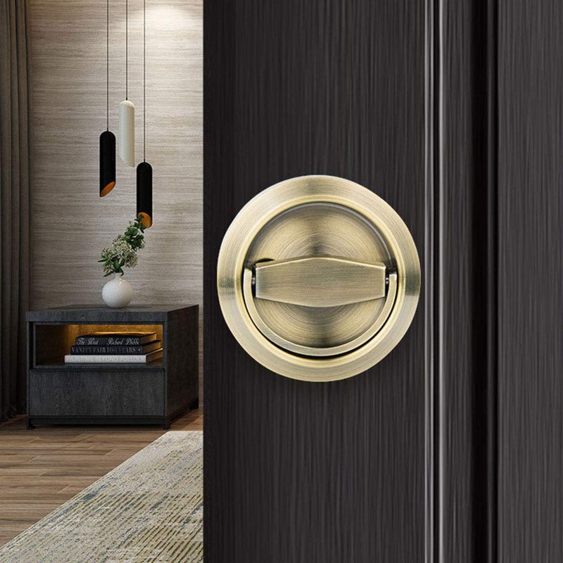 2PCS Stainless Steel Square Recessed Cup Ring Flush Pull Handle