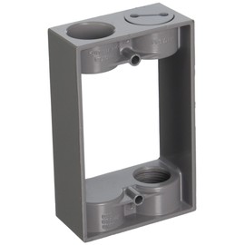 1-Gang Weatherproof Extension Adapter, Two 3/4 in. Threaded Outlets, Gray