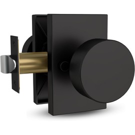 Mega Handles Laura Privacy Door Knobs - 1 Pack Reversible Interior Matte Black Door Knob, Heavy Duty Bed and Bath Door Knobs with Privacy Lock, Fits All Standard Door Sizes - Matte Black