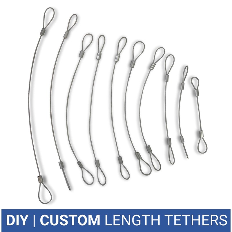 Universal CableTether - Heavy Duty Custom Length Cable Tethers (10