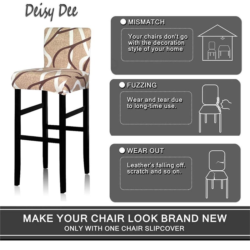Deisy Dee Stretch Slipcovers Chair Cover for Counter Height Side