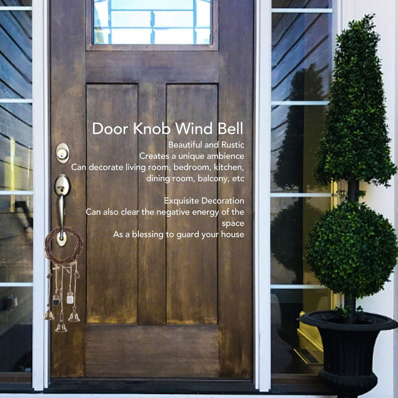 Door Knob Wind Bell Rustic Beautiful Decorative Craft Home Protection