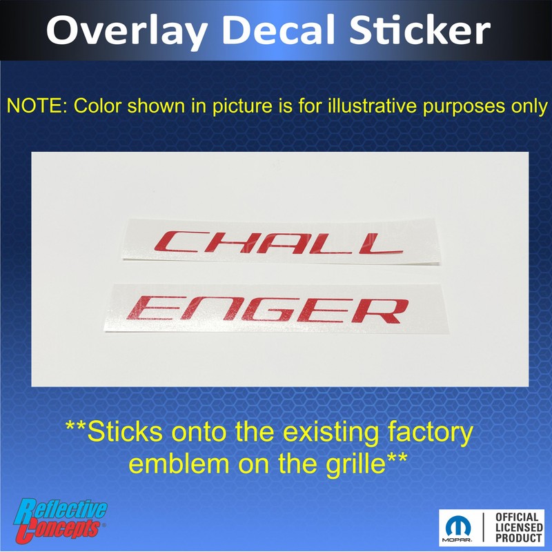 Challenger Grille Emblem Overlay Decal - 08-14 Challenger - (Color:
