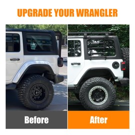 Rear Window Ladder for 2018-2025 Jeep Wrangler JL JLU 2 Door 4 Door Luggage Ladder Rack Multifunctional Flank Kit