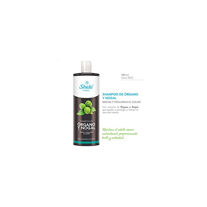 Shampoo De Órgano Y Nogal 950ml Cabello Teñido Matiza Oscuro