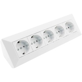 ChiliTec Socket Block Corner Socket 5-Way Protective Contact Socket Assembly Base White