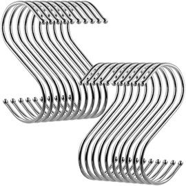 SENHAI 20 Pack S-Hooks of Stainless Steel, Rust-free & Corrosion-free, 3.6" S Shaped Hooks in Kitchen Bathroom Bedroom Living Room Office