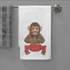 Azeeda 'Vintage Creepy Monkey Toy' White Cotton Tea Towel/Dish Cloth