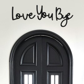 Love You Bye Wood Signs,21.6" Hanging Hallway Wall Art Decor, Modern Home Decor, Express Love and Warm Family Sign for Your Family Lover Wife Husband Hallway Entryway Wall Art Decor