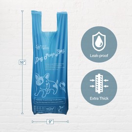 Heart of Tafiti Dog Poop Bag with Easy Tie Handle,100% Home Compostable Extra Thick & Strong Leak Proof Dog Waste Bag, Vegetable-Based Eco-Friendly, Unscented, Size 9 “x 16”, 80 Counts with Dispenser