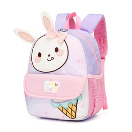 Reqinqin Cute Waterproof Toddler Backpack Girls for Boys 3D Animal Cartoon Rabbit Girls kids Bag for Baby Suitable for 1-5 Years Kids Backpack for Girls Travel（Little White Rabbit）