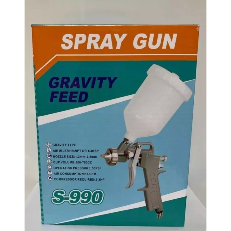 Compraymas Pistola Gravedad Pintura 125ml Maquina Para Pintar Esprayado