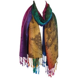 GlamLondon Colourful Rainbow Scarf, Soft Warm Viscose Pashmina Womens Shawl
