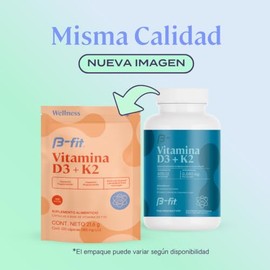 B-FIT B Vitamina D3 + K2 - Suplemento con D3 Colecalciferol y K2 Menaquinona - Cápsulas con Aceite de Linaza y Girasol - Fórmula sin Gluten ni Azúcare