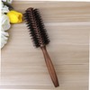 SAFIGLE Ergonomic Twill Wood Handle Bristle Brush Round Comb for
