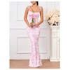 Milumia Women's Floral Tie Shoulder Maxi Dress Elegant Ruched Bust