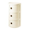 supsoftlife Round Nightstand with 3 Drawers, Modern Style Side Table,