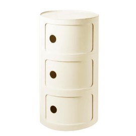 supsoftlife Round Nightstand with 3 Drawers, Modern Style Side Table, Multifunctional End Table Storage Cabinet for Living Room, Bedroom, Bathroom (Pure White)